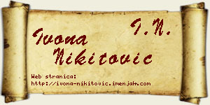 Ivona Nikitović vizit kartica